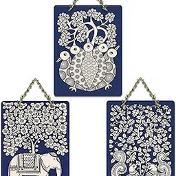 Artvibes Madhubani Art Wall Hanging Home Decorative Wall Art for Living room | Bedroom | Gifts | Wall Hanger for Decoration | Modern Decor | Artwork | Wall Sculpture | Signs & Plaques (WH_96175N)-image-74