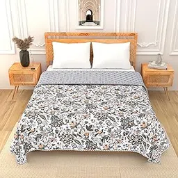 Tzafrir Dohar Double Bed Cotton, Comforter, AC Quilt King Size, Duvet, Blanket All Season Light Coloured 84"x96" Multicolour Sparrow Pack of 1-picture-28