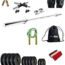 Body Maxx 8Kg Combo 3Ft Plain Rod Home Gym Fitness Kit.-picture-18