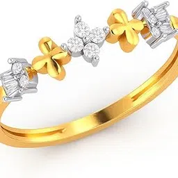 Va Jewels Sterling Silver Diamond Ring for Women Stylish Gold Plated Ring 1.068 g Silver & 0.088 ct Diamonds-image-11