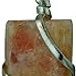 remedywala Charged Energized Natural Gemstone Crystal Flat Wrapped Pendant with Metal Chain | Reiki Healing and Crystal Pendant for women and men-picture-20