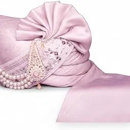 Elegant Lavender Groom Pagdi with Embroidered Safa & Pearl Kalgi – Royal Indian Wedding Turban for Men | Traditional Ethnic Headwear for Grooms-image-3