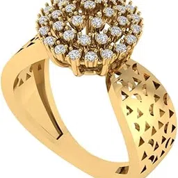 diamtrendz Gold Plated BIS Hallmarked Pure 925 Sterling Silver Designer Modern Fancy Ring | Zirconia Studded Diamond Like Shine | Rhodium and Rose Gold Plating Options | Model RS00326-picture-29
