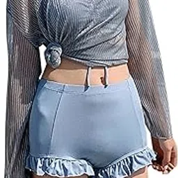 Women Set Three Piece Bathing Suit Swimwear Tie Halter gray-image-69