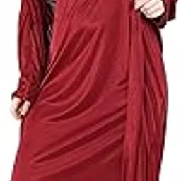 romaisa Women's Satin Solid Maxi Length Nighty with Robe (Size - Free Size) (Nightwear Set Pack of 2)-picture-16
