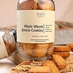 Satv Dairy Whole Wheat Ajwain Cookies (300g) - Naturally Sweetened Tea-Time Snack-picture-13