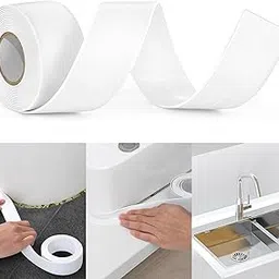 Easliffy Bath & Kitchen Caulk Tape | PVC Self Adhesive Tub & Wall Sealing Strip | Waterproof Alternative to Caulk for Toilet and Bathtub | 1.5" x 10.5 F-picture-28