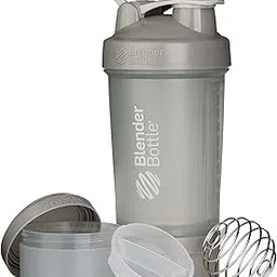 Laperva Blender Bottle Prostak Shaker, 2 Fully Independent Jars, Pill Organizer, Ultimate Convenience with Twist n' Lock System & Blender Ball- (625 ML - Gray Color)-picture-34