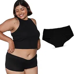 Senzicare Cotton Reusable Leak-Proof Period Panty For Women | Washable Lasts For 3 Years Without Pads, Cups & Tampons | Odour-Free Menstrual Underwear (Size M) Black image 1