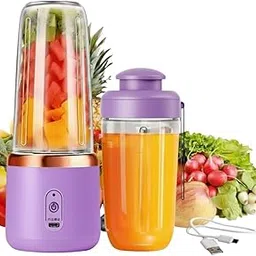 YANA Portable Blender Electric Juicers Fruit Mixers | USB Rechargeable Smoothie Mini Personal Juicer | 6 Blades 3Gears With 2000 Mah Rechargeable Battery-Smoothie Blender | Purple-image-21