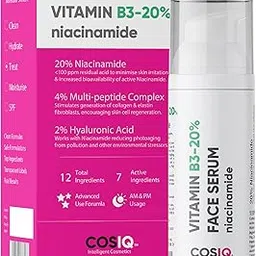 Cos-IQ 20% Niacinamide Face Serum For Clear Glowing Skin, Bright Skin, Reduces Dullness, Hydrates & Repairs Skin with Vit B3 & Hyaluronic Acid for Targets Acne Marks | For Women & Men | 30ml-image-9