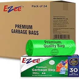 Ezee Premium Eco Friendly Small Garbage Bags/Trash Bags/Dustbin Bags (17 X 19 Inches) Pack of 24-picture-54