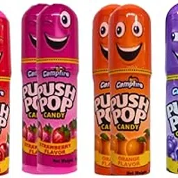 Push Pop Candy Variety Assorted Flavours Pack of 8 x 10g (Imported)-image-0