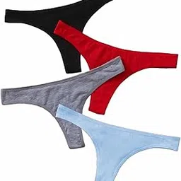 Cotton Thong Panty for Women | Everyday Wear Seamless Bikini Style Underwear | Low-Waist Cotton Innerwear Panties for Women | Pack of 4-image-3