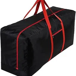 Double R Bags Heavy Duty 1680 Denier Nylon Multi-Purpose 236 L Extra Large Toys Storage Bag/Stationery Paper/Blankets/Clothes Storage Bag For Travel (Red Black, 113x39.5x53 cm), Rectangular image 1