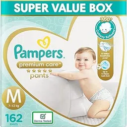 Pampers Premium Care Pants, Medium size baby diapers (M), 162 Count, Softest ever Pampers pants-picture-30