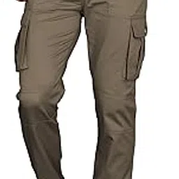 hauwer Men's Solid 6-Pocket Cotton Cargo Pants – Premium Fabric |Relaxed Fit |Durable & Stylish Trousers for Everyday & Outdoor Wear-picture-45