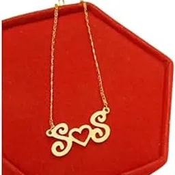 Initial S heart S alphabet Pendant necklace-picture-24