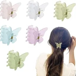 BIG BOX-6 PCS Butterfly Hair Clips Matte Butterfly Hair Jaw Clips Hair Clamps Jaw Clips for Thick Hair Hair Accessories for Women and Girls-image-1