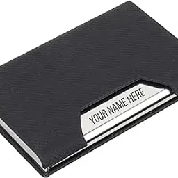 crownlit Personalised Black Magnetic Business Card Holder with Name Engraving, 10 cm x 6.5 cm-picture-29