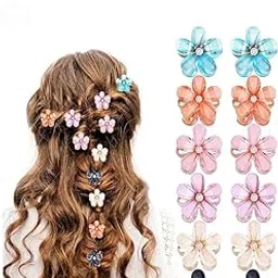 Hair Clips Set, 12 Pack Decorative Metal Hair Pins with Crystal Center, multicolour, 2cm Size-image-2