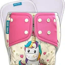 Kids Need Leakage Proof cloth diaper for babies 0 to 3 years High Absorbent 1 Reusable diaper cover 2 Insert pad combo Pack 5-18Kg Adjustable free size Washable Pocket cloth diapers for babies P53-picture-44