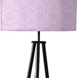 Nutcase Designer Tripod Floor Lamp Standing Light for Living Rooms-Printed Fabric Shade-Made in India - Purple Floral Design-picture-29