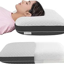 MY ARMOR Hybrid Pillow – Dual Firmness for Custom Comfort | Memory Foam Side for Stable Head & Neck Support, Microfiber Side for Soft, Cloud-Like Feel | 25x15.5x5 Inches | Bamboo Cover, White-picture-31