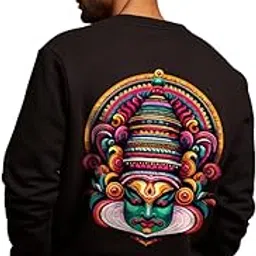 prabhu bhakti Prabhubhakti kathakali Dance Style Printed Round Neck Full Sleeve Pullover Sweatshirt for Men-picture-55