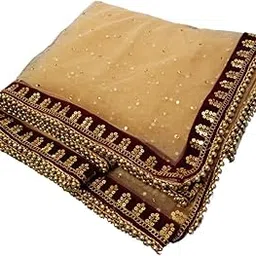 radha rang wedding & bridal dupatta Wedding Bridal Dupatta for Women (All Color) - Heavy Net Dulhan Chunari With Resham Embroidery Velvet Lace For Red, Pink Lehenga Sarees-picture-55
