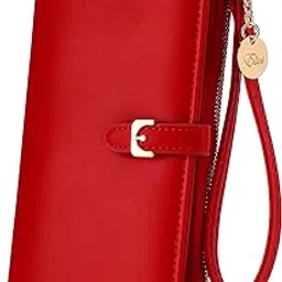 Women Long Soft Leather Wallet Zip Purse Multifunction Organizer Card Holder Clutch with Phone Pocket-image-88