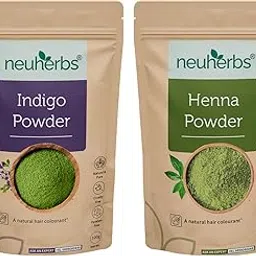 Neuherbs Henna and Indigo Powder for Hair (100 gm Each), Combo Pack | Pure & Natural Powder for Colouring and Nourishing Hair | With No Artificial Colour & Additives-picture-27