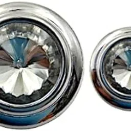 Round Shank Button with Diamond (Pack of 16) 8 Big and 8 Small Pack for Cloths Coat Blazer Suit, Sherwani and Indian Dresses Sports Coat Uniform Jacket (Silver)-image-93