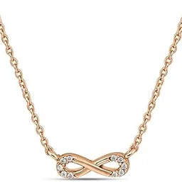zavya 925 Sterling Silver Infinity CZ Rose Gold Plating Necklace | Gift for Women and Girls | With Certificate of Authenticity and 925 Hallmark-picture-52