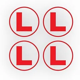 L Board Sticker Set – Driving Learner Symbol Decal for Vehicle Exterior Use, Waterproof Vinyl, 4 Pack (4) image 1