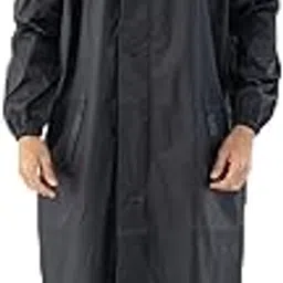 aashi Men’s Long Raincoat with Hood | Waterproof Full-Length Rainwear for Men | Lightweight Monsoon Coat with Front Pockets-picture-19