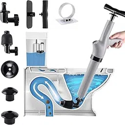 Brightness 9 in 1 Air Plunger for Toilet, Toilet Plunger, Drain Plumb Plunger, Power Plunger, High Pressure with 9 Detachable Assembly Heads for Plugging Toilets, Kitchens, Bathrooms,Drains-image-51