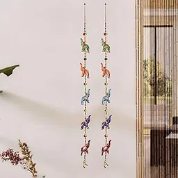 RATHORE HANDICRAFT Elephant Door and Wall Hanging for Home - Latkan with Bells for Front Door - Decorative Items for Home Wall (Set of 2, Multicolor)-image-95