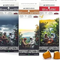 Space Coffee Pods Origins Dark Roast Pack of 30 | Nespresso Compatible | Single Origin Aluminium Coffee Capsules for Rich Espresso Experience.-picture-19