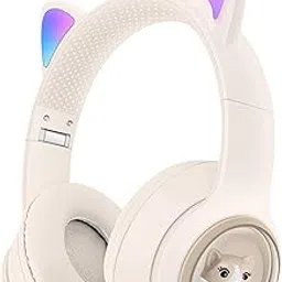 TLISMI Cute Cat Ear Foldable Headset with Microphone for Teens & Adults | 5.0 Bluetooth LED Light Over-Ear Gaming Headphones | Wireless & Wired Mode Adjustable Earphone for Birthday & New Year Gift-image-25