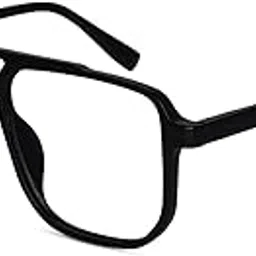 Blue Cut Plus Photochromic Lens with Anti Glare and UV Protection Square Full Frame Rectangular Men's Spectacles Glasses-image-5