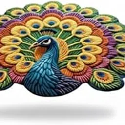Decorative Peacock Wall Art, Colorful Metal Bird Sculpture, Handcrafted Design with Vibrant Feathers, Indoor Home Decor-image-95