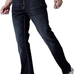 the indian garage co Men Mid Rise Bootcut Solid Mid-Rise Stretchable Jeans-picture-55