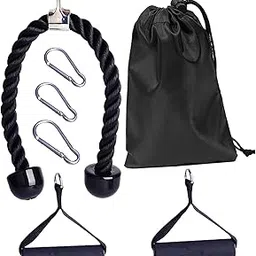 MERISHOPP Cable Machine Attachment Set Pull Down Rope for Weight Lifting Lats Shoulder-image-39