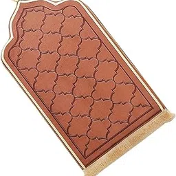 MYADDICTION Soft Islam Muslim Prayer Rug Exquisite Decoration Printed for Eid Bedside Brown-picture-16
