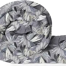 220 GSM Reversible Microfiber AC Comforter/Duvets for Mild Winter | All Season King Size 3 Layered Quilted Blanket for Single Bed (150 cm x 225 cm, Floral, Grey & Black)-image-13