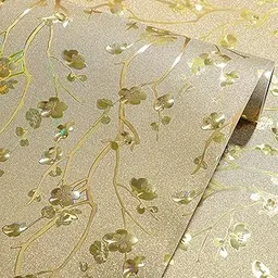 KRISHAV ENTERPRISES 3D Golden Flower Embossed Design Peel & Stick Waterproof Wallsticker Wall Paper Self-Adhesive PVC kitchenWallpaper Oil Proof Anti fouling Wall Tile for Home Décor 2 x 4 Feet-picture-12