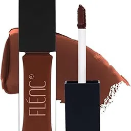 FLENC Flénc Ritzy Liquid Glossy Lipstick For Women,12 Hrs Long Lasting Liquid Lipstick With Intense Pigment,Waterproof,& Smudge Proof Lipstick Formula In Chocolate Brown Shade,10 Ml-Washington 4105C-image-0