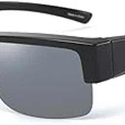 caxman Over Glasses Sunglasses Polarized Lens for Women Men Semi Rimless Frame-picture-15