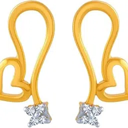 p.c. chandra jewellers 14k (585) Yellow Gold and American Diamond Stud Earrings for Women-picture-35